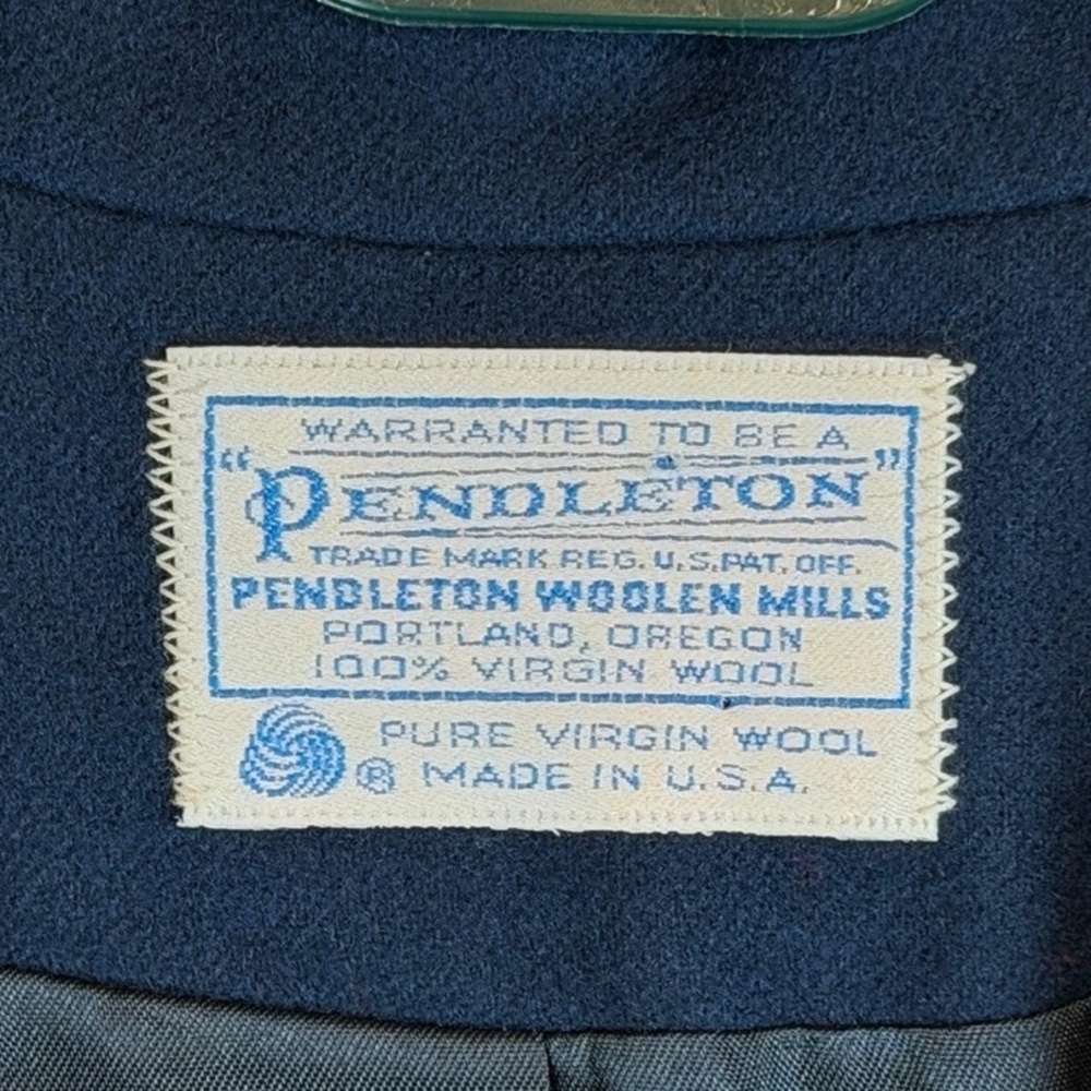 Vintage Pendleton Blue Single Button 100% Pure Vi… - image 5